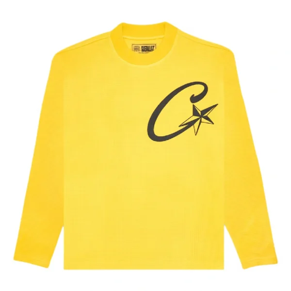 Corteiz-C-Starz-Waffle-LS-Sweatshirt-Yellow